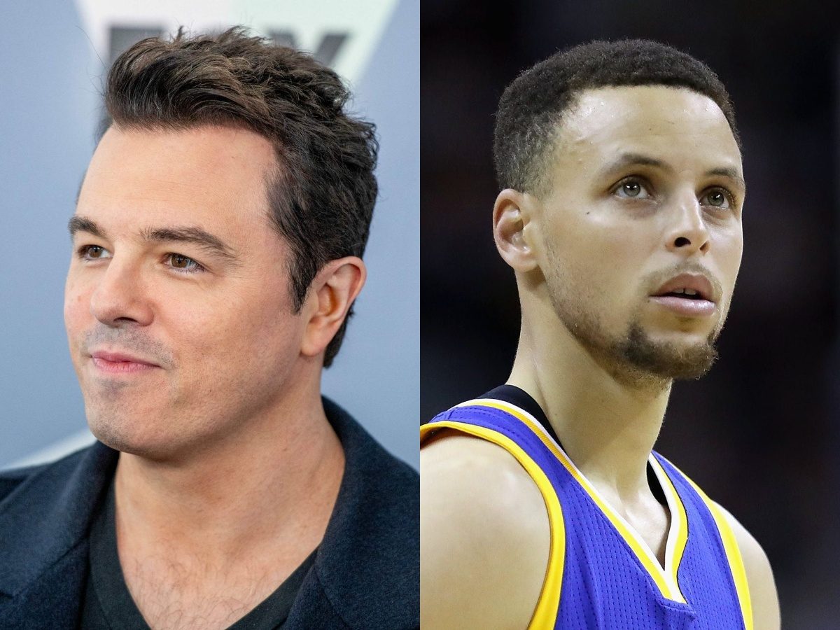 Steph Curry and Seth MacFarlane