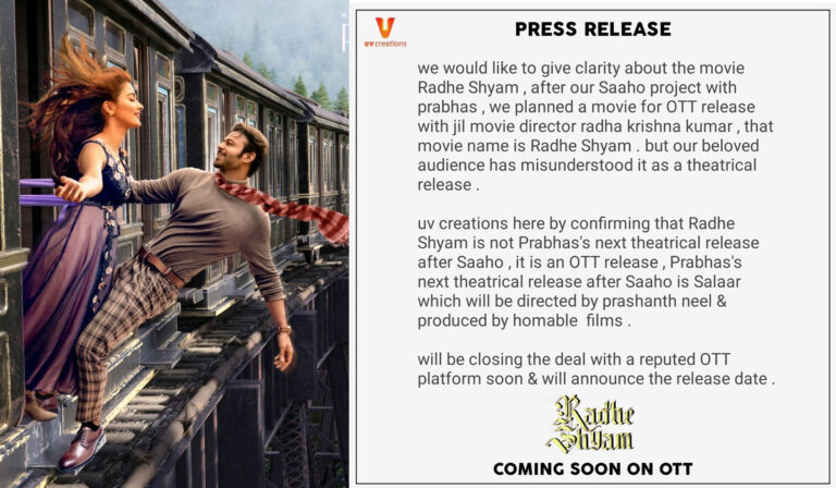 Prabhas’ Radhe Shyam Confirmed for OTT? Here’s the Truth!