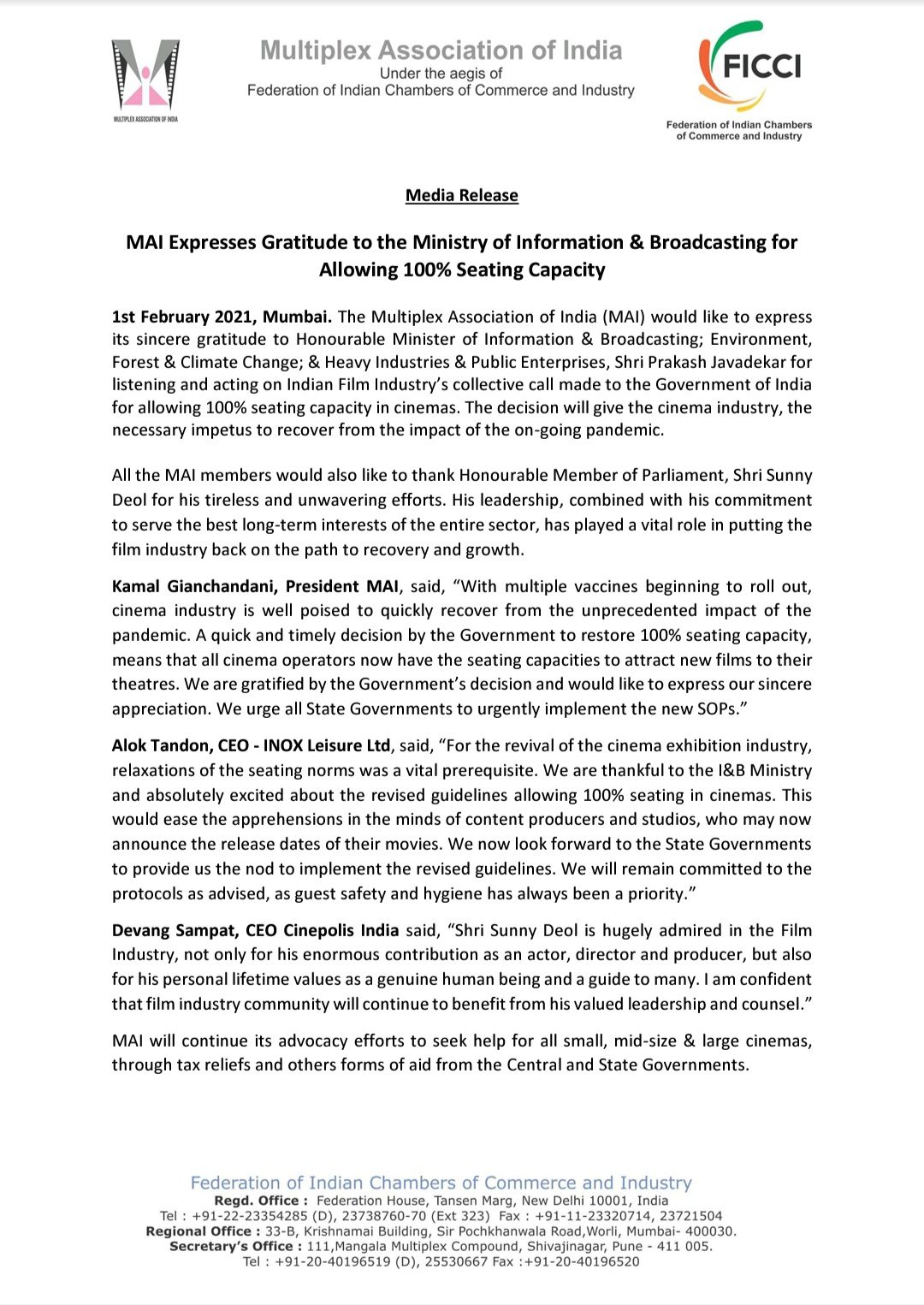 100% Occupancy Here's Who Theatre Owners Are Thankful To!