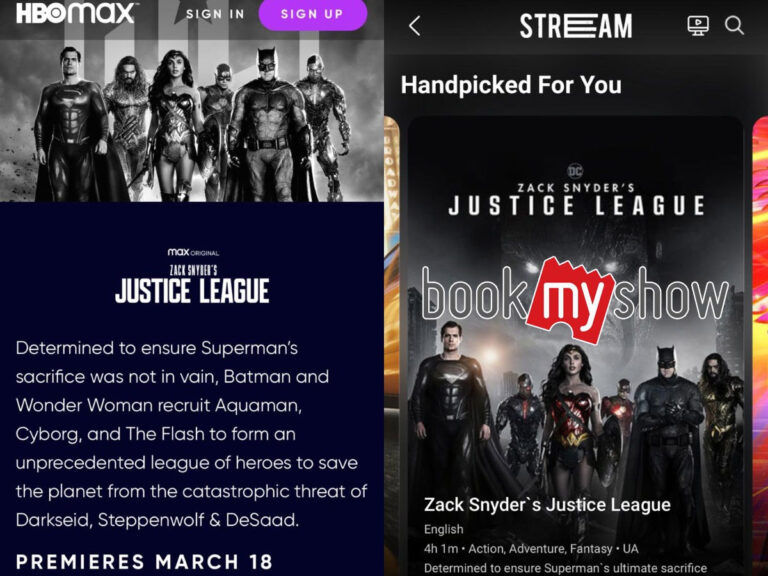 Snyder Cut Biggest Gainers: HBO Max Internationally, BookMyShow Stream Locally