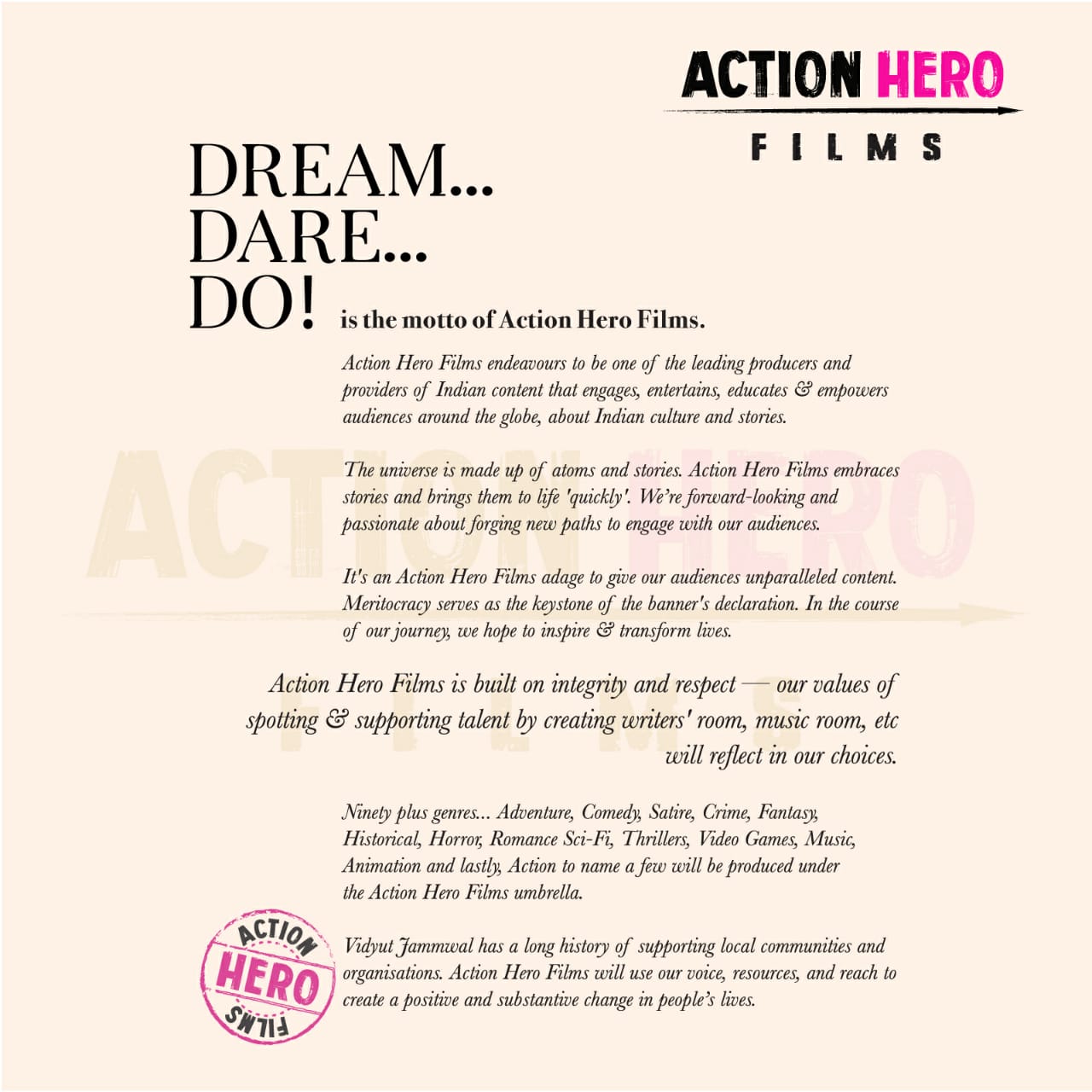 Vidyut Jammwal Own Production House