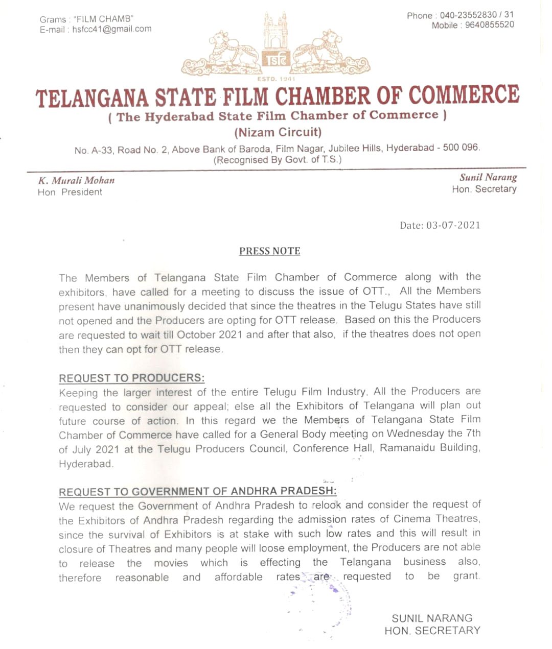 Telugu Films OTT Releases Backlash: Telangana Film Exhibitors Threaten Action