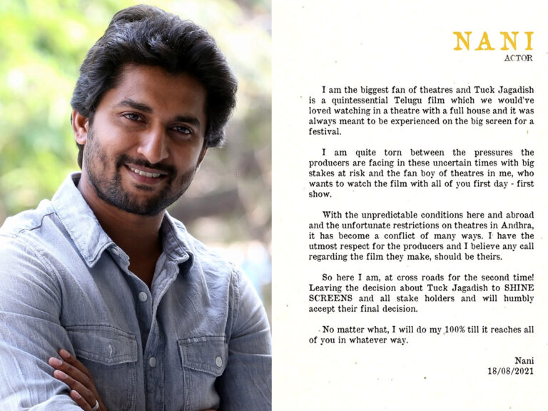 Nani Highly Perturbed! Issues Statement For ‘Tuck Jagadish’