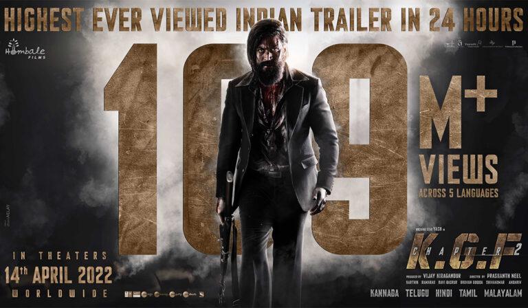 KGF Chapter 2 Trailer: Sets A Gigantic Record Of Whopping 109+ Views