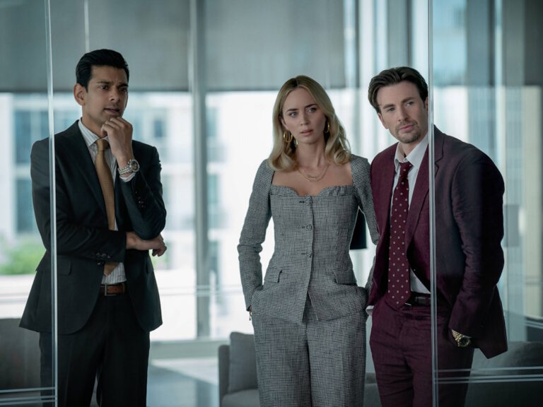 Chris Evans, Emily Blunt In First Look At Netflix’s Pain Hustlers