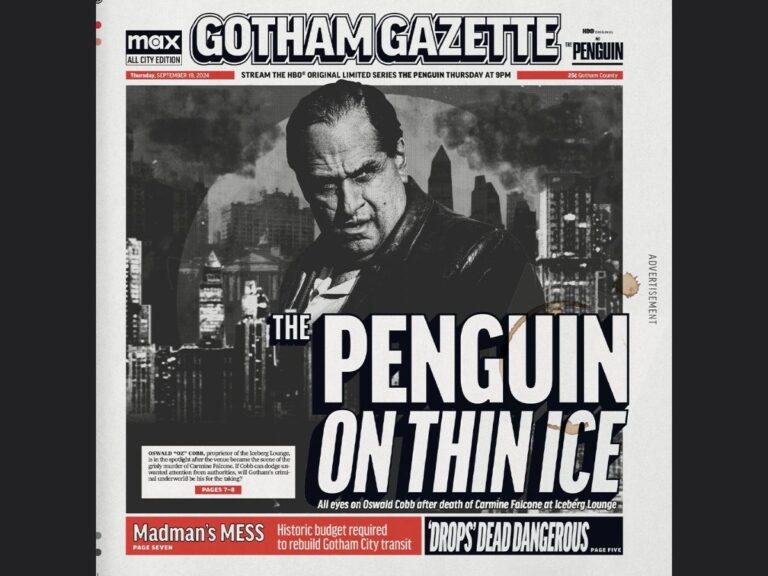 Penguin Takes The Cover Of Gotham Gazette In The Promotions For The Series